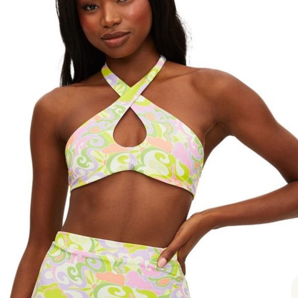 Beach Riot Brandy top bikini psychedelic sunshine swim